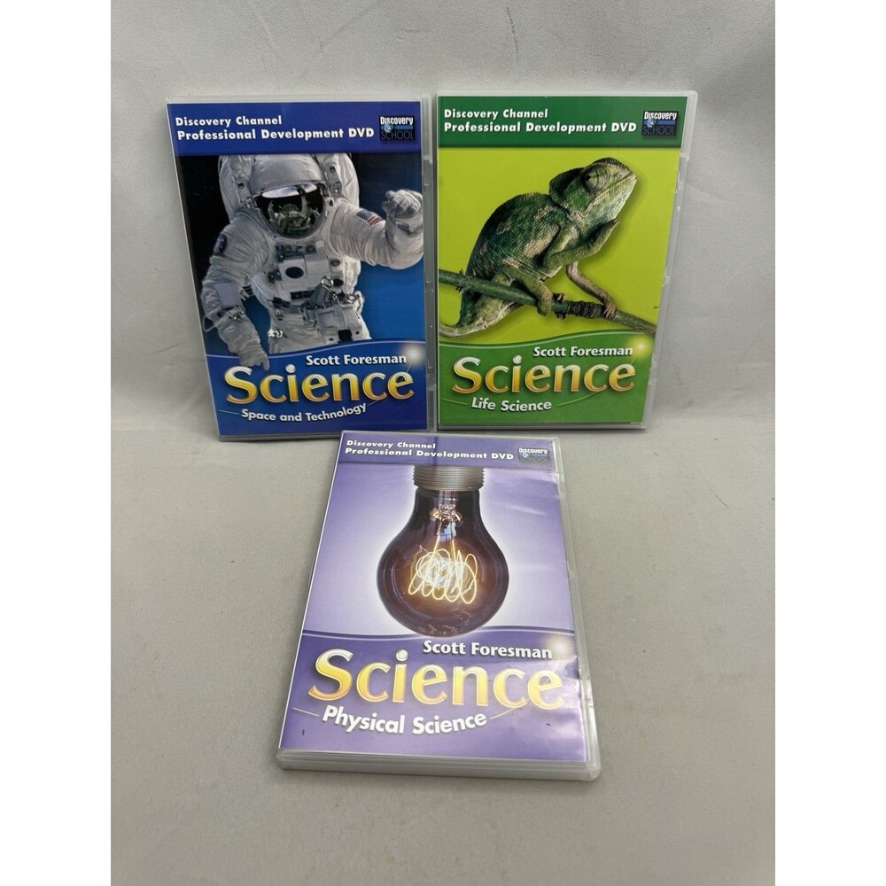 Scott Foresman Science Discovery Channel Professional Development 3 DVD Lot
